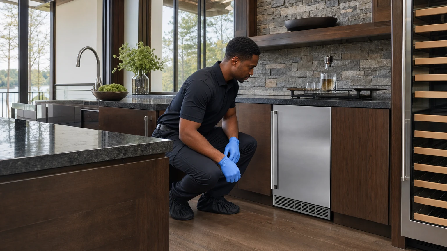 Undercounter ice maker diagnostic visit in the service area