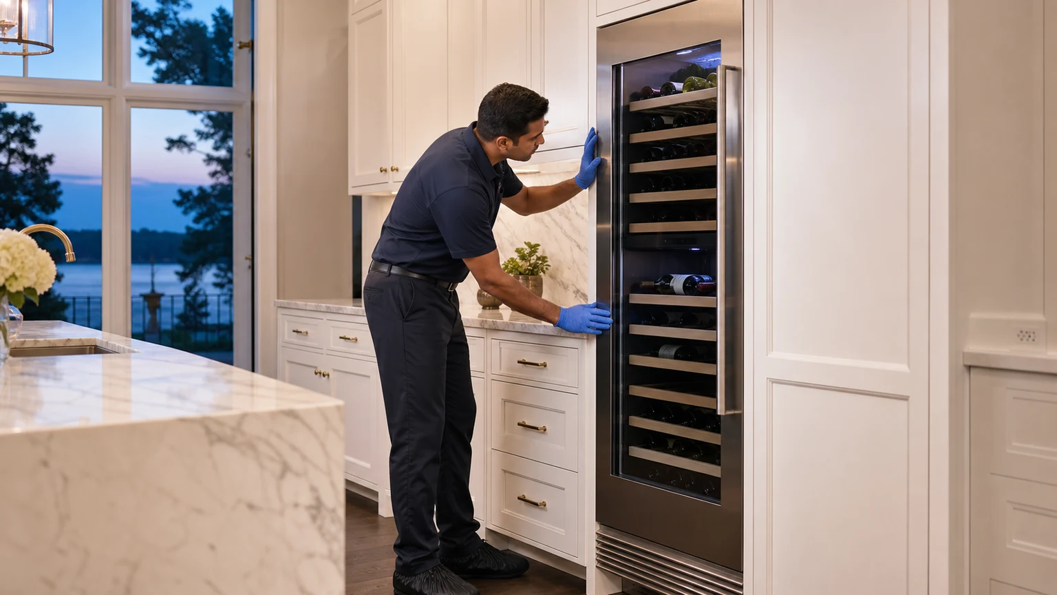Built-in wine cooler diagnostic visit in the service area